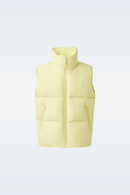 Mackage Kane Lime Lustrous Light Down Vest with Funnel Collar