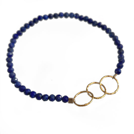 Lapis Gold Ring Bracelet