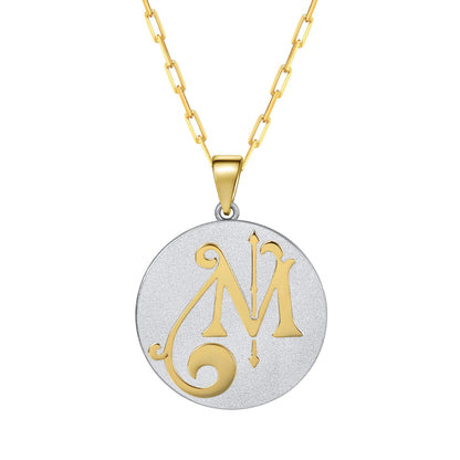 Saints & Saviors Fancy Initial Pendant Necklace A-Z