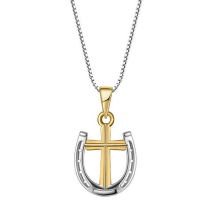 Saints Rider's Prayer Mini G/S Necklace Silver chain