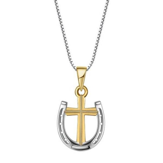 Saints Rider's Prayer Mini G/S Necklace Silver chain