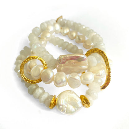 Moonstone and Pearl Triple