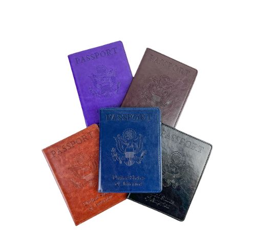 Leather Crossbody Bag with CDC Passport Holder- 5 Colors