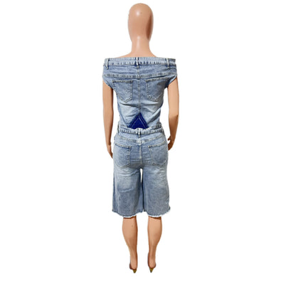 WOMEN FASHION DENIM ROMPER