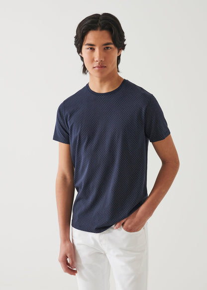 Patrick Assaraf Mini Print Crew Neck T-Shirt