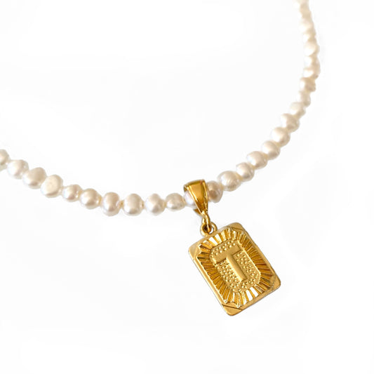 Pearl Initial Necklace
