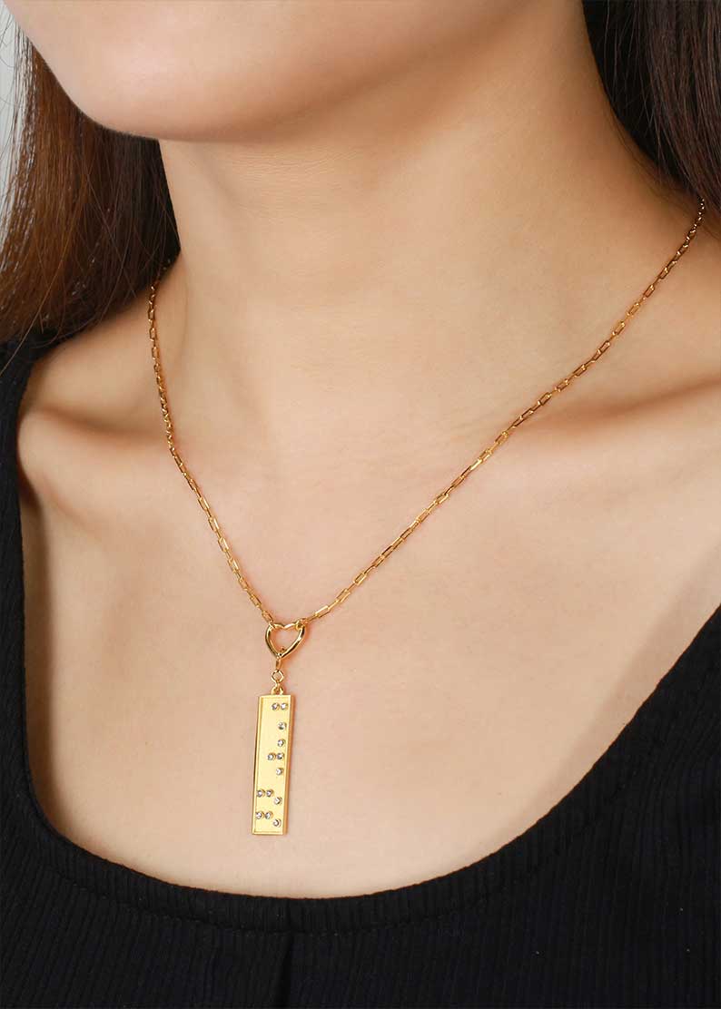 Touchstone Badass Heart Pendant Necklace Gold