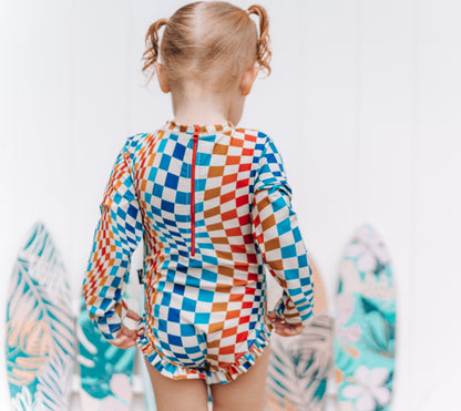 RUFFLE RASH GUARD- Groovy Check