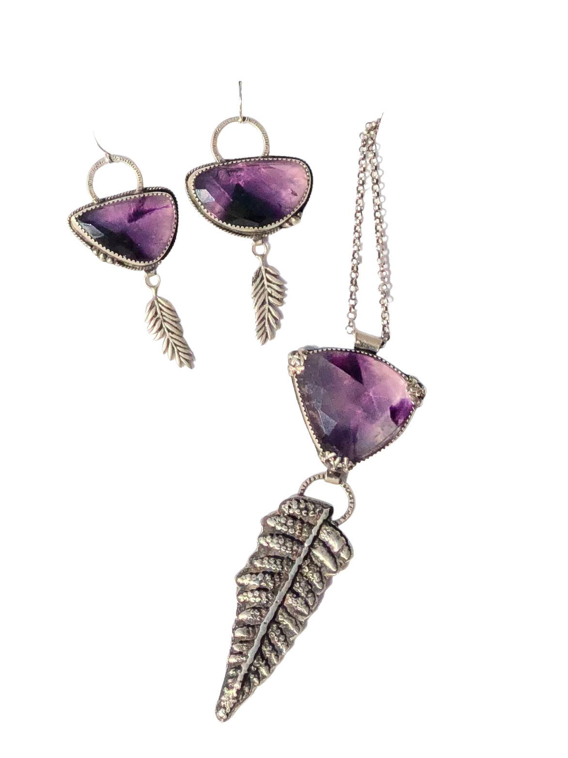Atomic Amethyst And Fern Statement Necklace