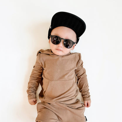 LONG SLEEVE HOODIE- Mocha