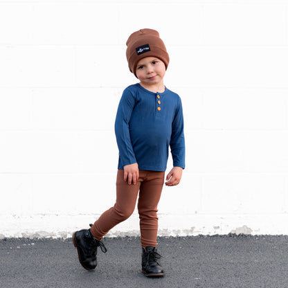 HENLEY LONG SLEEVE- Navy