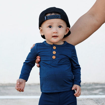 HENLEY LONG SLEEVE- Navy