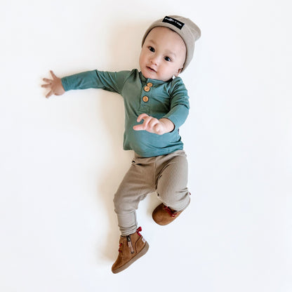 BAMBOO RIB LEGGINGS- Mushroom