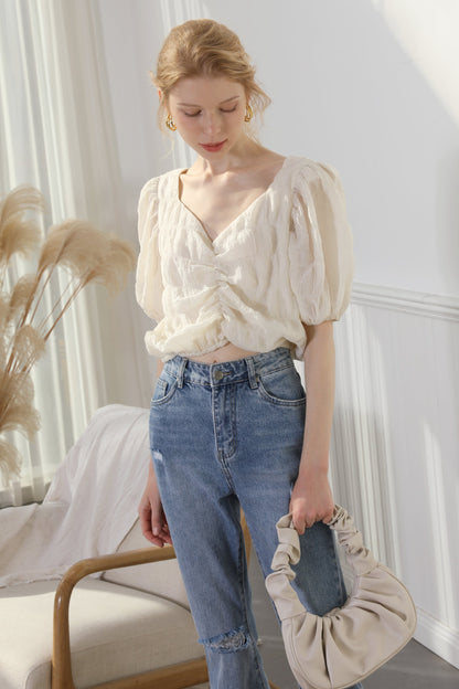 Puff Sleeved Dreamy Cropped Top