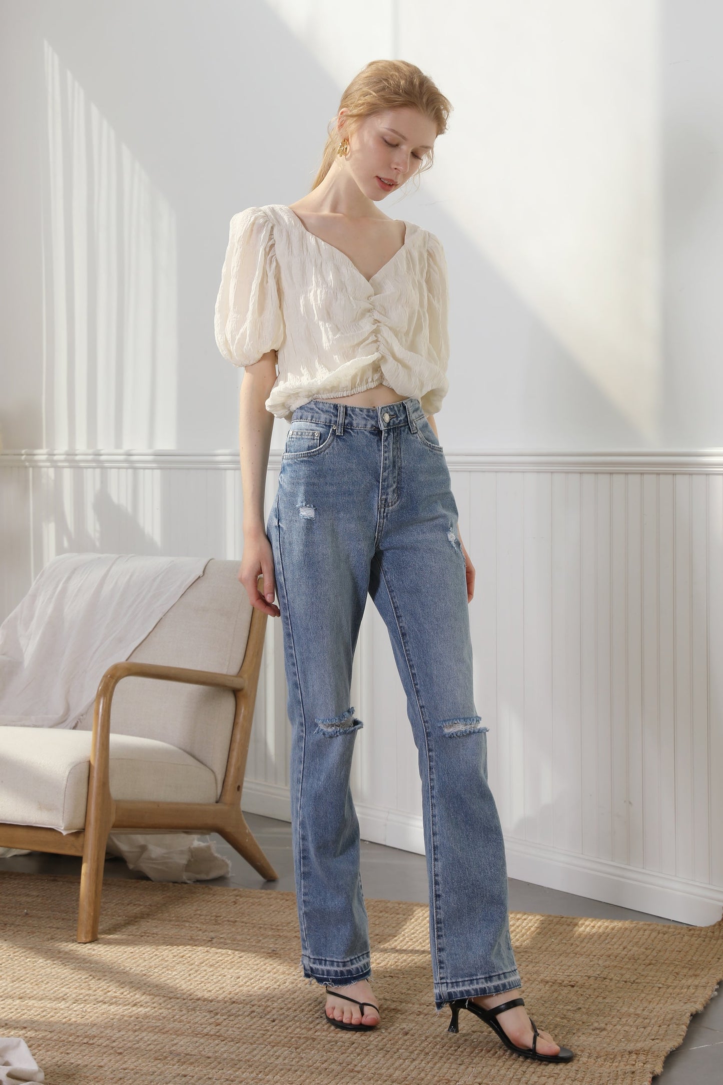 Puff Sleeved Dreamy Cropped Top