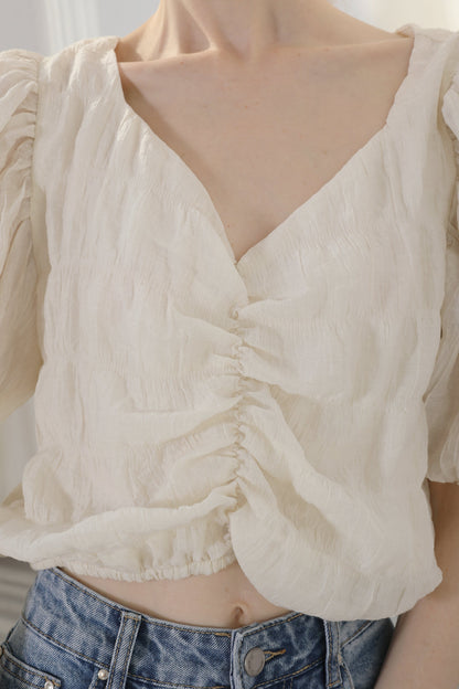 Puff Sleeved Dreamy Cropped Top