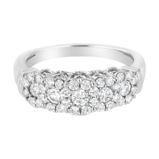 .925 Sterling Silver 1 Cttw Lab Grown Diamond Composite Engagement Band Ring (F-G Color, Vs2-Si1 Clarity) - Size 7