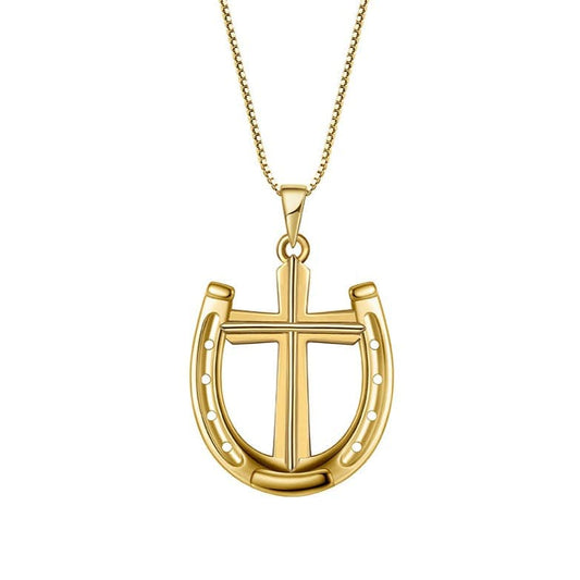 Saints Rider's Prayer Gold Necklace