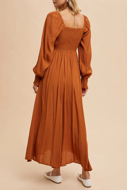 Rust Ruched Maxi"