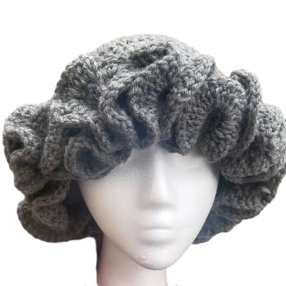 Ruffled Handmade Knit Bucket Hat