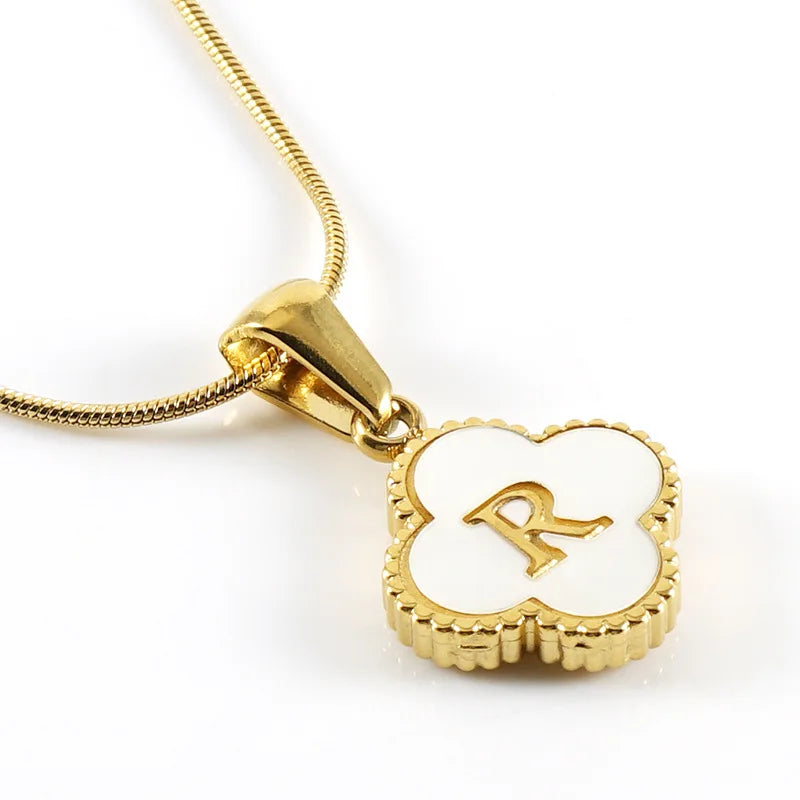 Lucky Clover Stainless Steel Pendant Necklace