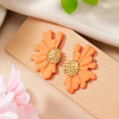 Simple Colorful  Flower Stud Earrings