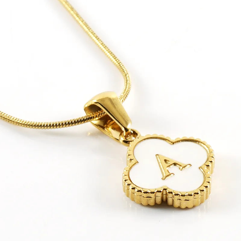 Lucky Clover Stainless Steel Pendant Necklace