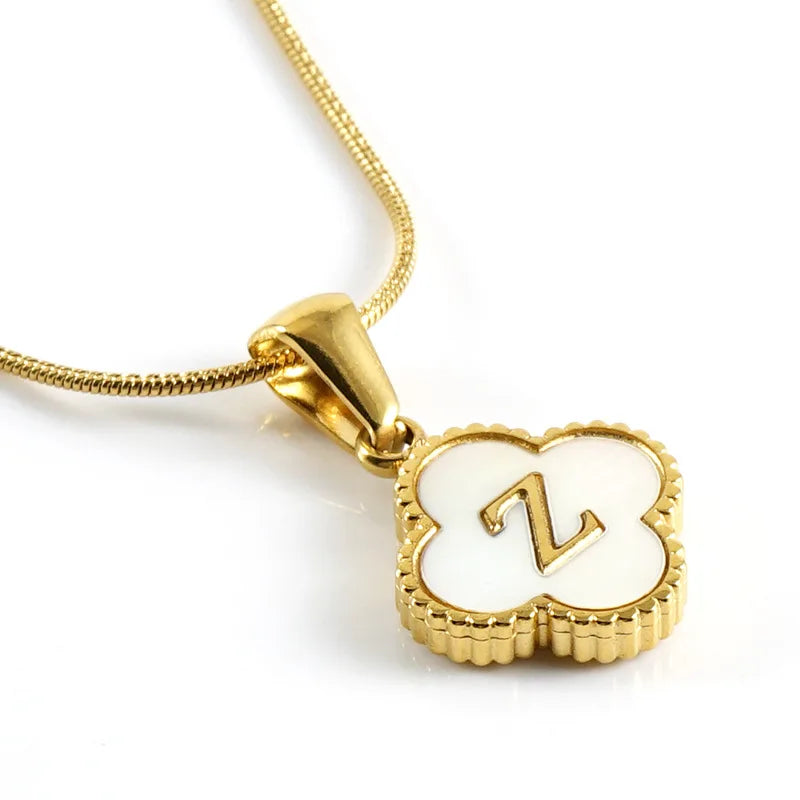 Lucky Clover Stainless Steel Pendant Necklace