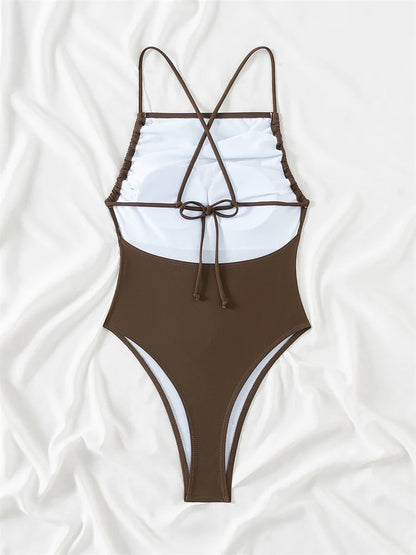 Lacy one piece swimsuit