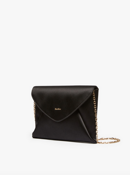 Max Mara Envelope Silk and Viscose Black Evening Bag