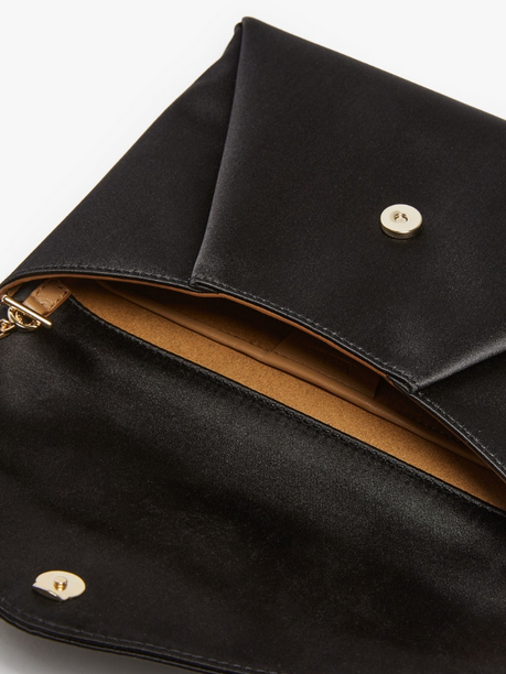 Max Mara Envelope Silk and Viscose Black Evening Bag
