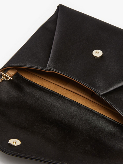 Max Mara Envelope Silk and Viscose Black Evening Bag