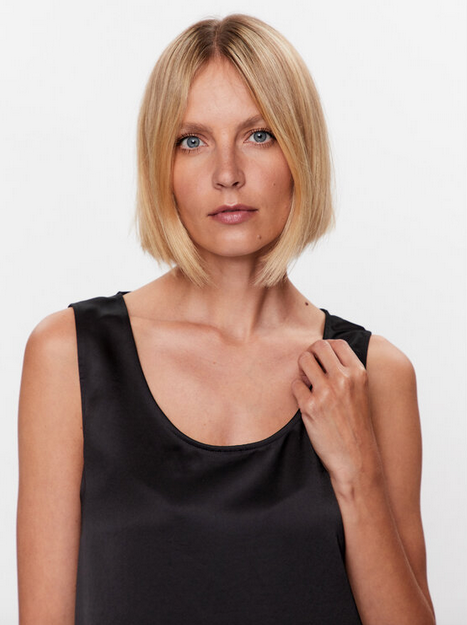 Max Mara Weekend Sonale Black Satin Top