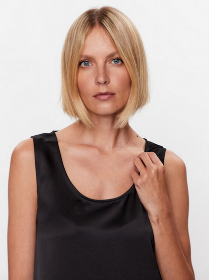 Max Mara Weekend Sonale Black Satin Top