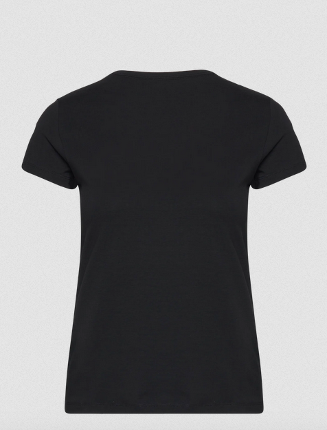 Hugo Boss Eventsa4 Black Leather Logo Cotton T-Shirt