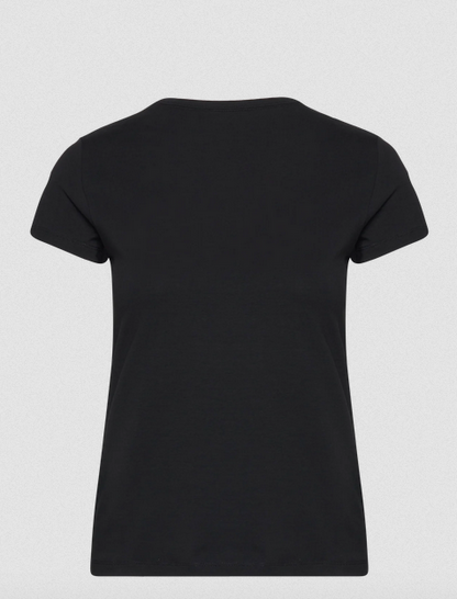 Hugo Boss Eventsa4 Black Leather Logo Cotton T-Shirt