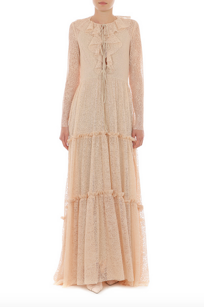 Philosophy di Lorenzo Serafini Natural Lace Maxi Dress
