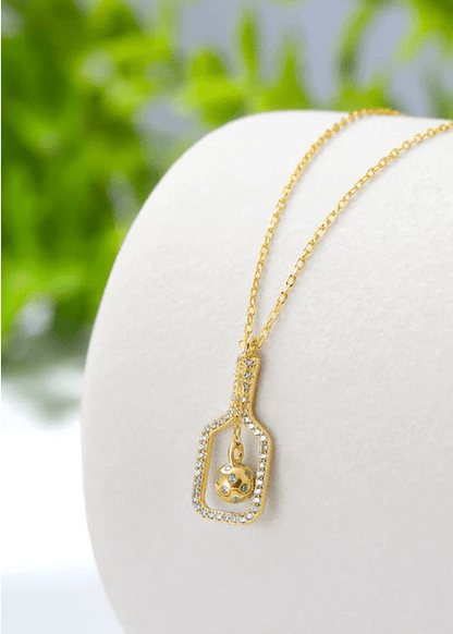Pickleball The Mini Volley Plus Gold Necklace