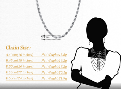 X Diamond Cut Rope Chain Gold