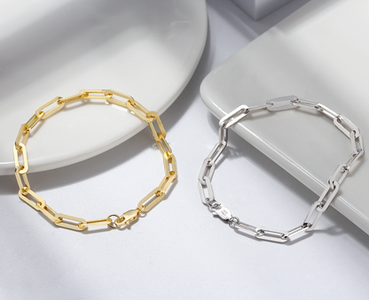 X Bracelet Large Clip Link Gold