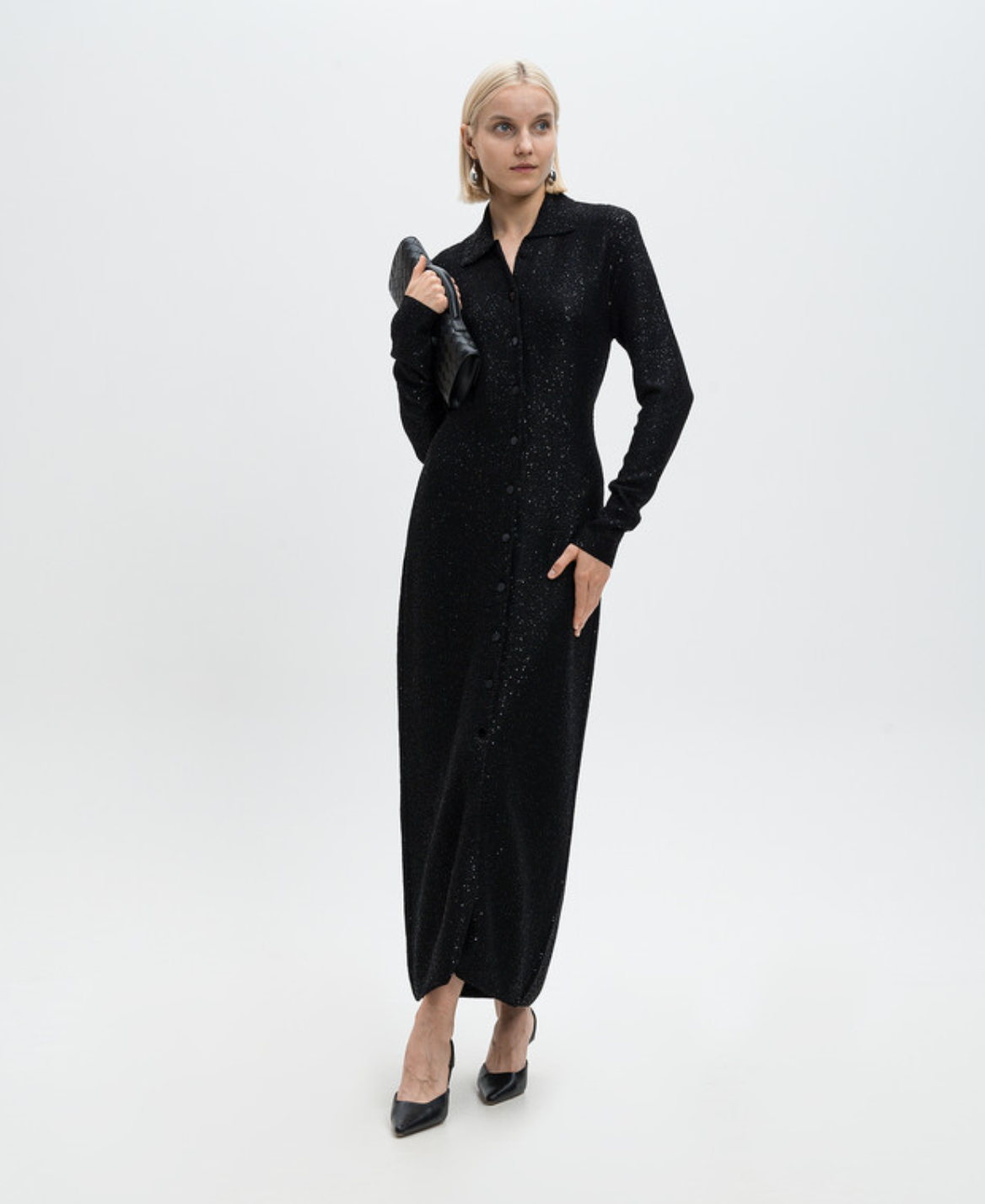 Philosophy di Lorenzo Serafini Seqinned Shirt Maxi Dress