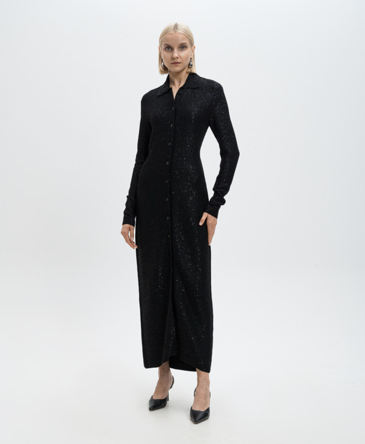 Philosophy di Lorenzo Serafini Seqinned Shirt Maxi Dress