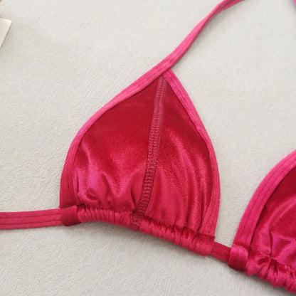 2025 New Shiny Red Sexy two piece swimsuit
