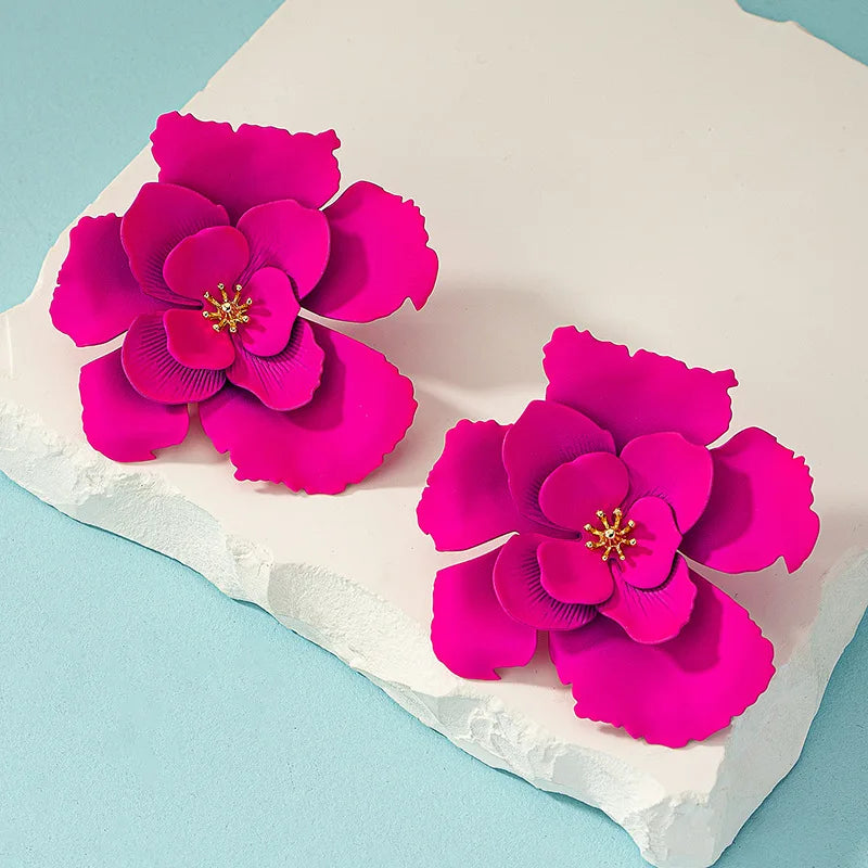 Big Flower Drop Earrings
