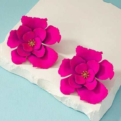 Big Flower Drop Earrings