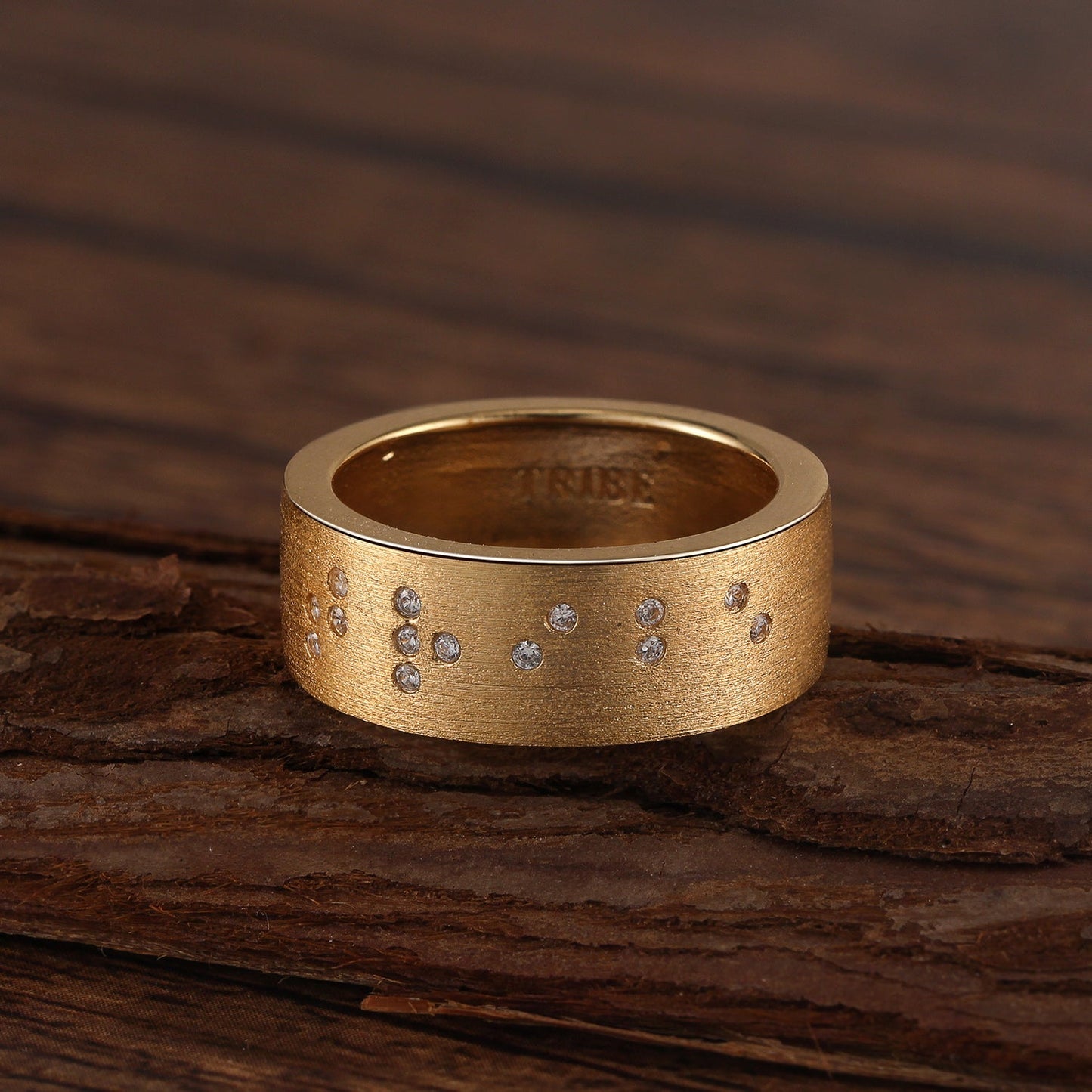 Touchstone Tribe Band Ring Brushed Gold