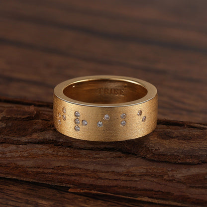 Touchstone Tribe Band Ring Brushed Gold