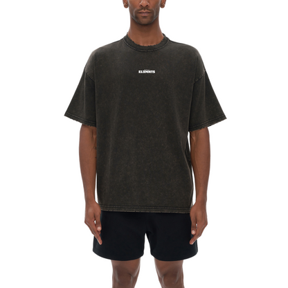ESSNTIAL ELEMNTS Unisex 250G Frayed Edge VT Washed Tee