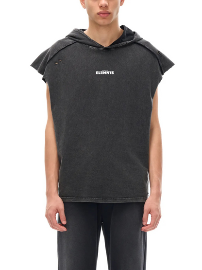 ESSNTIAL ELEMNTS Unisex 240G Snow Washed Boxy Hooded Tank Top