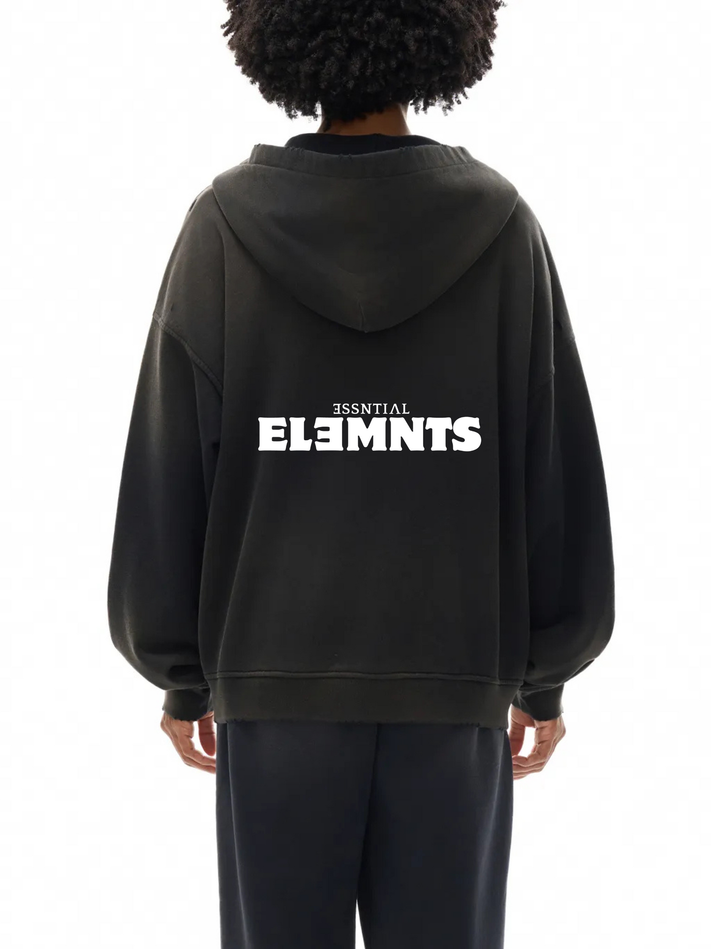 ESSNTIAL ELEMNTS Unisex 420G Frayed Washed Hoodie